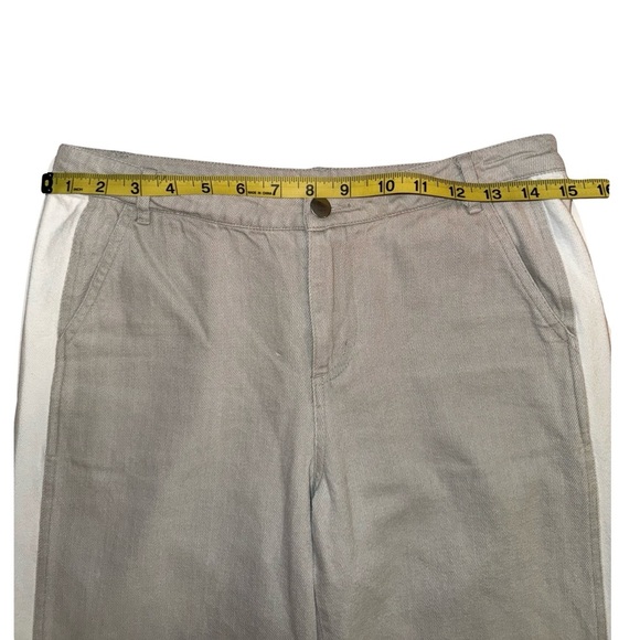 Le Lis Julia Gray Contrast Wide Leg Pants Jogger Style Sz Small - Picture 11 of 12